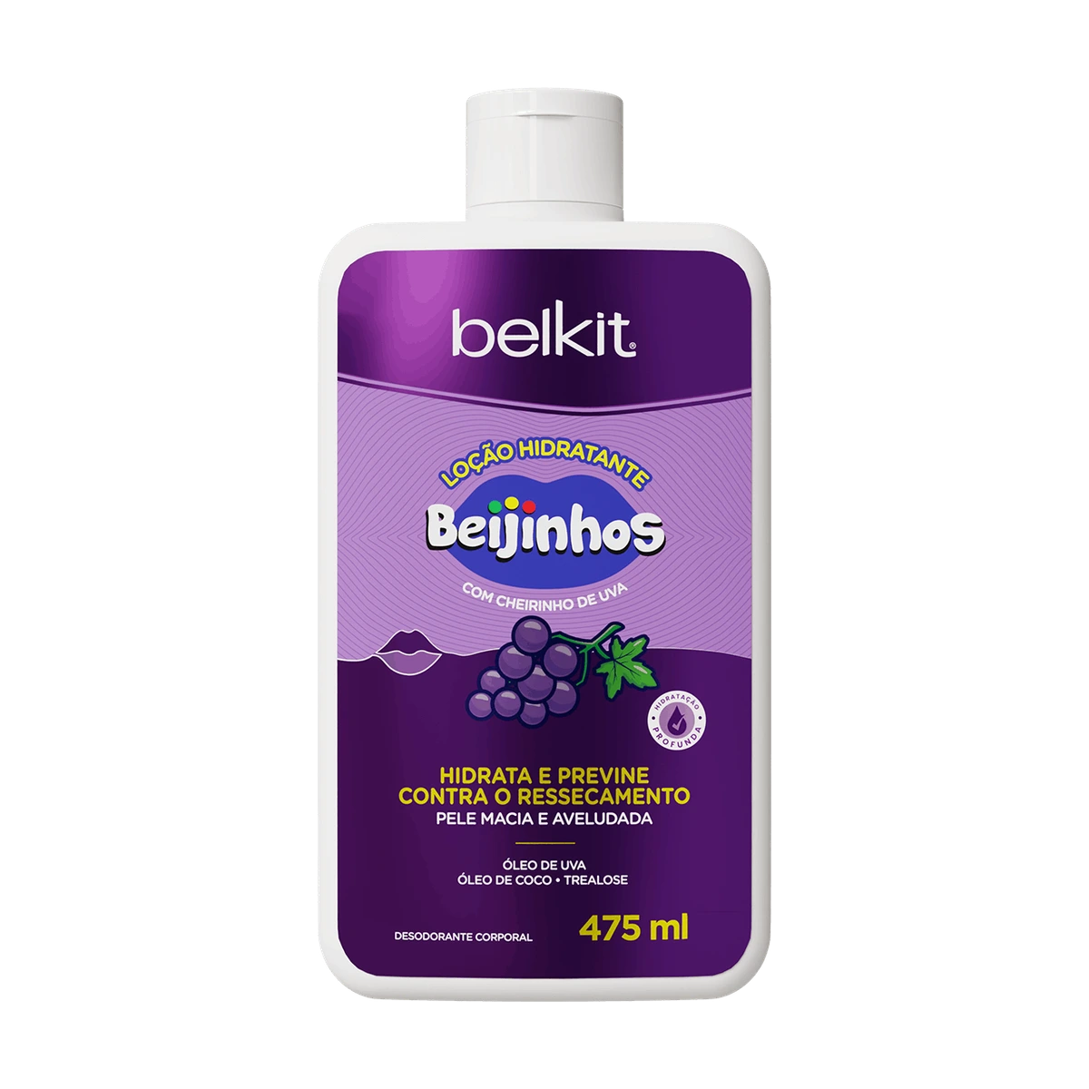 Loção Hidratante Beijinhos Uva 475 ml Belkit